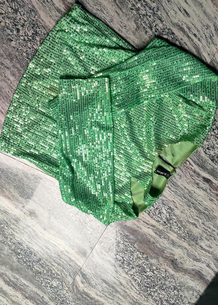 Vibrant Green Sequin Party Dress