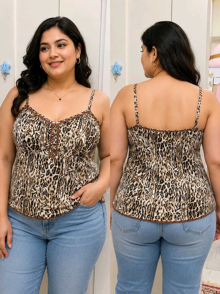Leopard Print Cami Top y2k