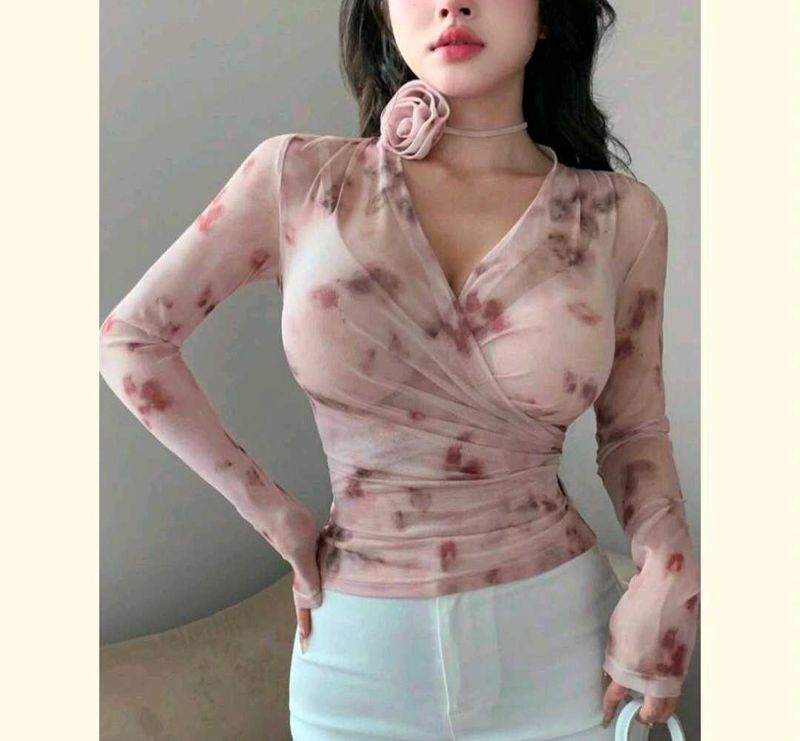 Elegant Floral Wrap top
