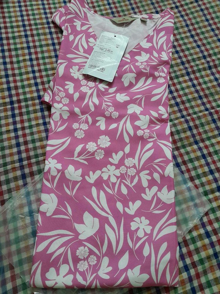 Pink Floral Print Cotton Kurta