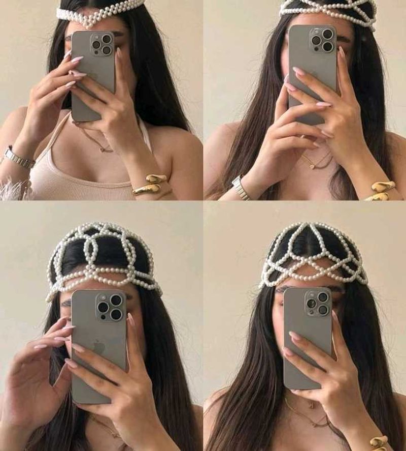 Elegant Pearl Headpiece/Maangtika