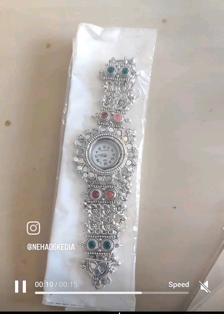 Boho Oxidized Watch Bracelet