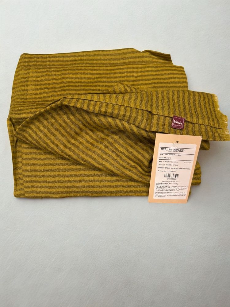 Brand New Mustard Striped Scarf