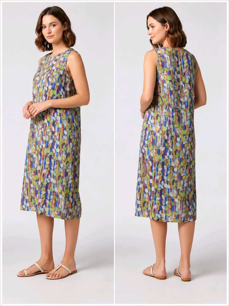 Vibrant Sleeveless Midi Dress