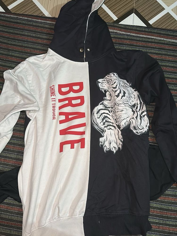 Split Color Tiger Hoodie