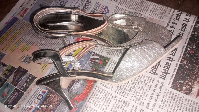 Sparkly Silver Heels
