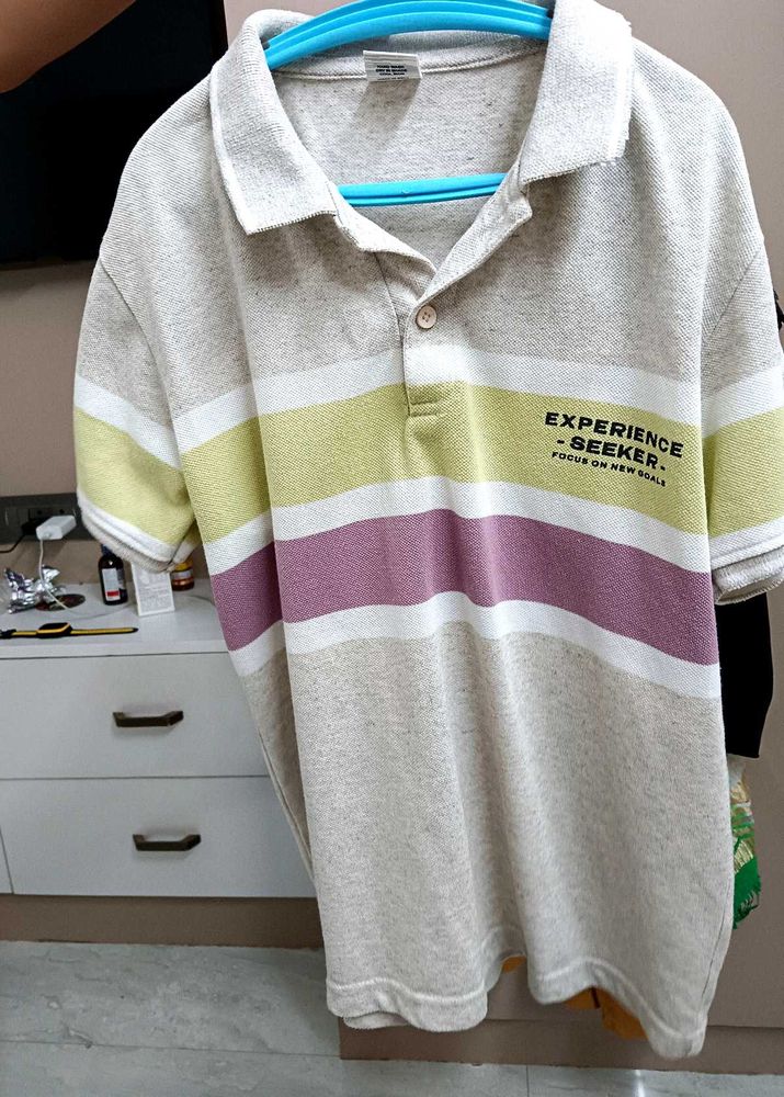 Striped Polo T-Shirt-size 32