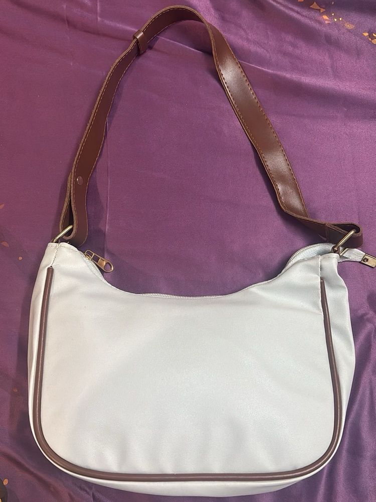 White Leather Shoulder Bag