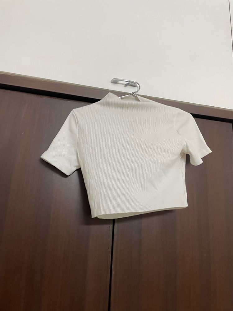 white crop top