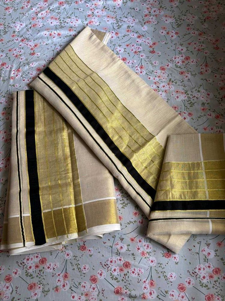 Elegant Kerala TISSUE SILK SET Saree