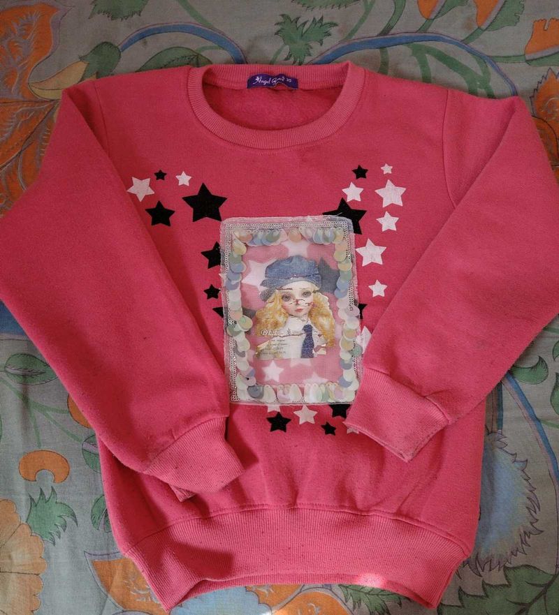 Pink Star Graphic Sweatshirt