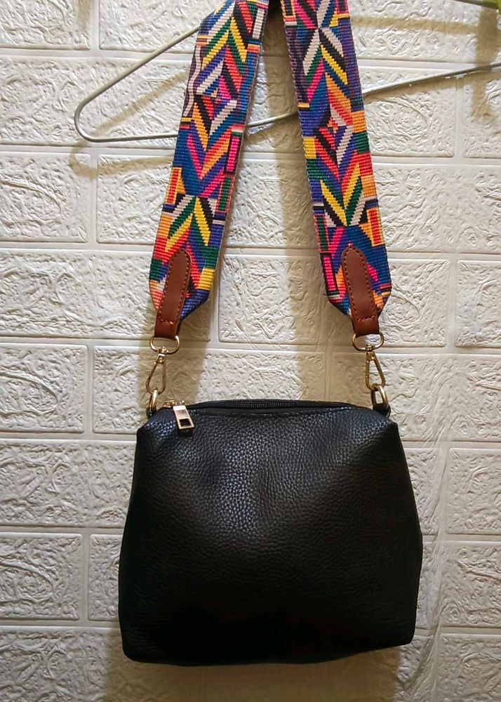 Sling Bag with Colourful Strap