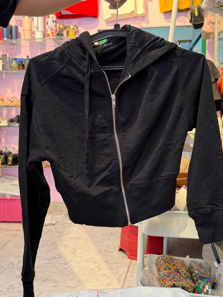 Black Zip-Up Hoodie
