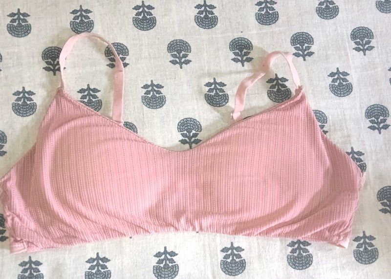 Pink Ribbed Bralette