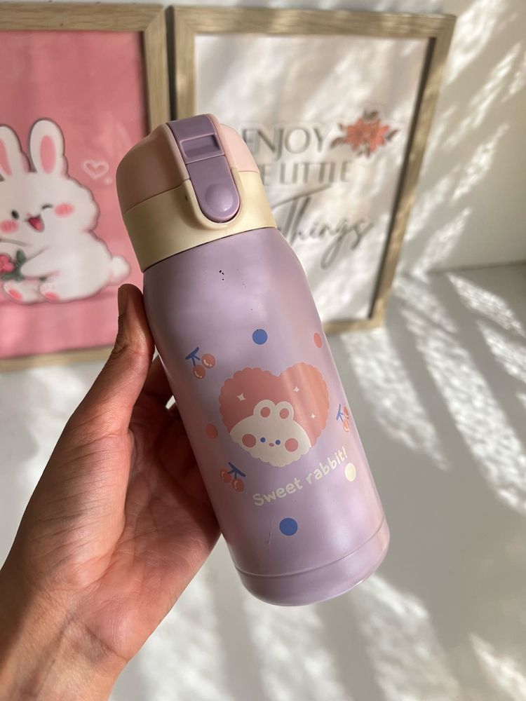 Cute Purple Rabbit Water Bottle