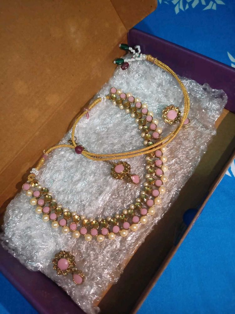 Pink &amp; Gold Jewelry Set