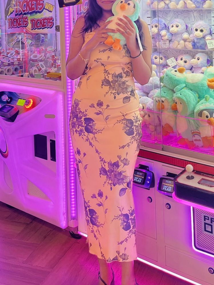 Floral Print Midi Slip Dress