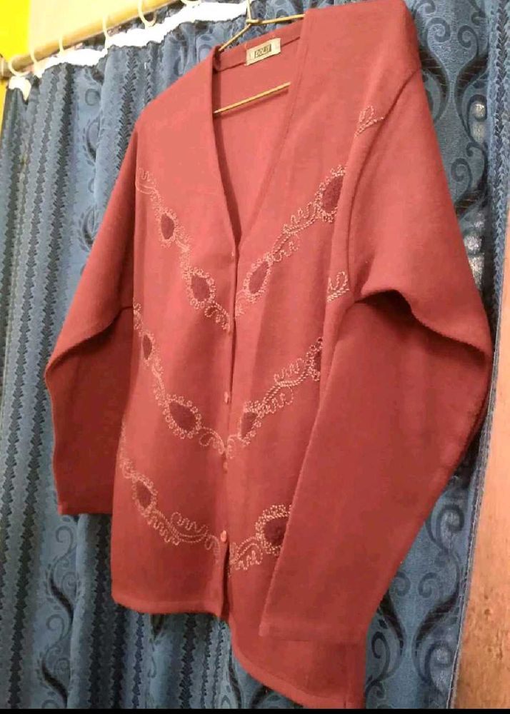 Elegant Maroon Cardigan
