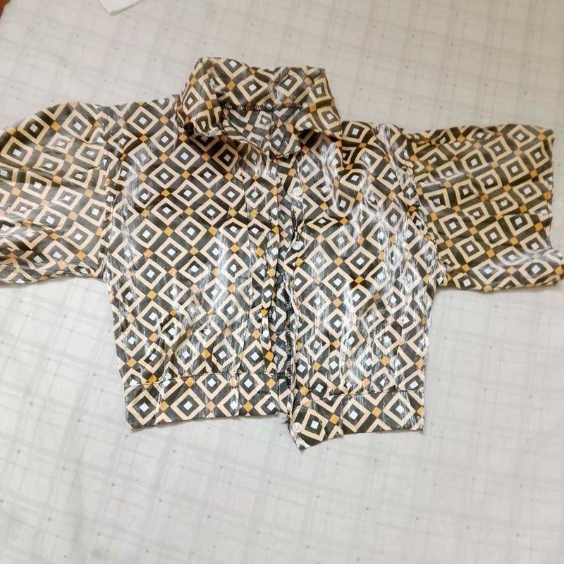 Geometric Print Blouse