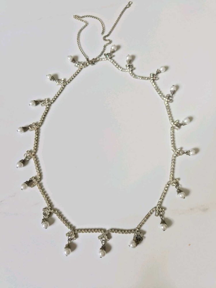 Elegant Pearl &amp; Crystal Belly Chain