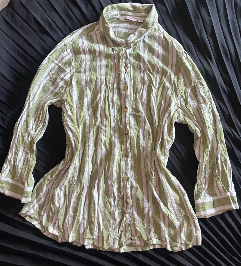 Striped Button-Up Tunic