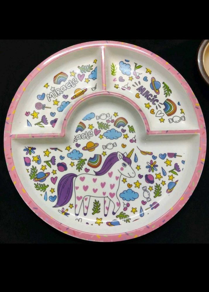 Kids Unicorn Divided Plate