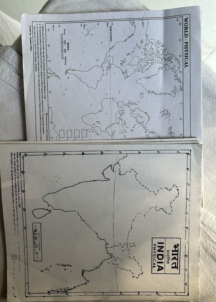 80 Pcs Maps India &amp; World Physical