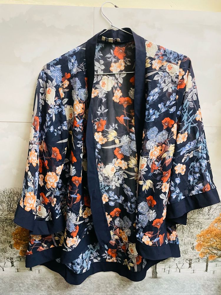 Floral Print Kimono Jacket