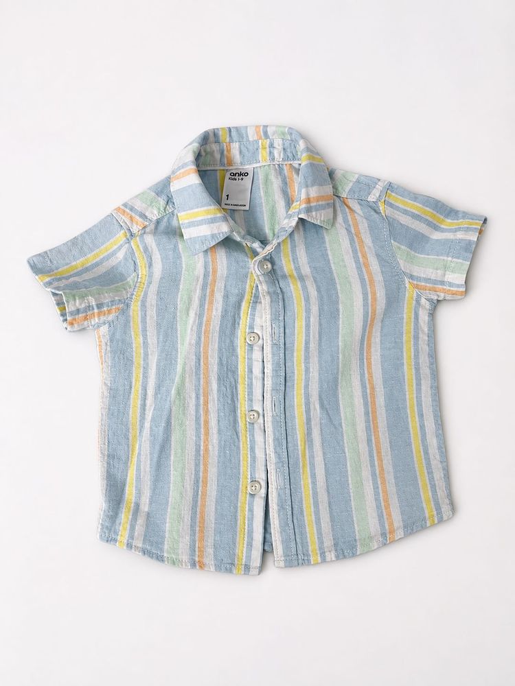 Striped Short Sleeve Button-Up Shirt