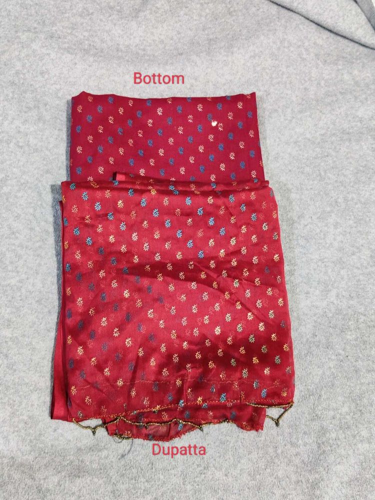 Beautiful Maroon Ethnic Dress Material Set