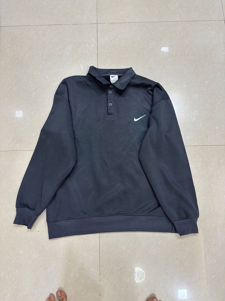 Nike Grey Polo Sweatshirt | Winter Wear