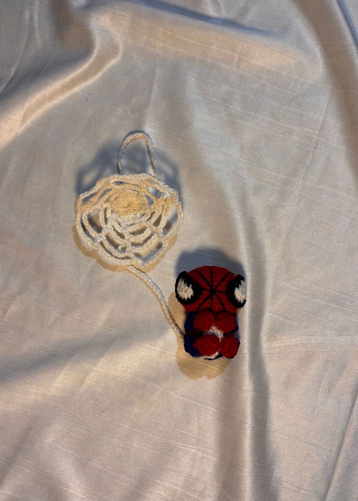 Handmade Spider-Man hanging