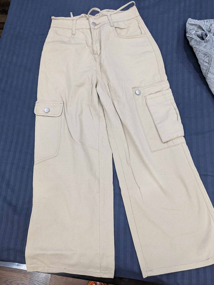 Urbanic New Beige Cargo Pants