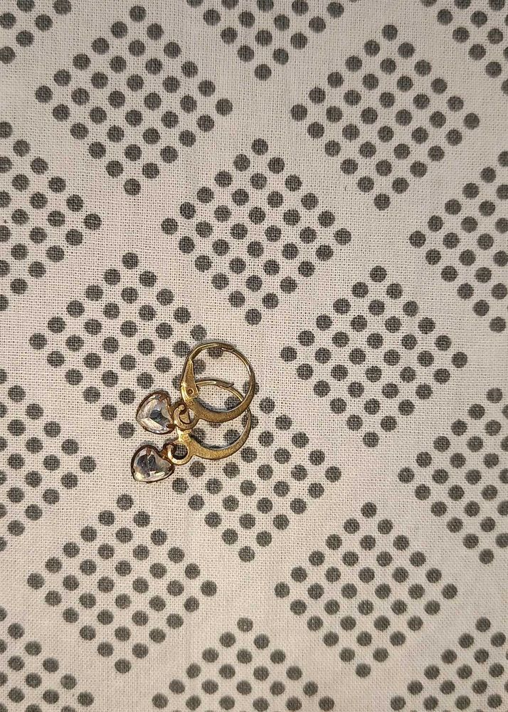 Cute Heart Charm Hoop Earrings