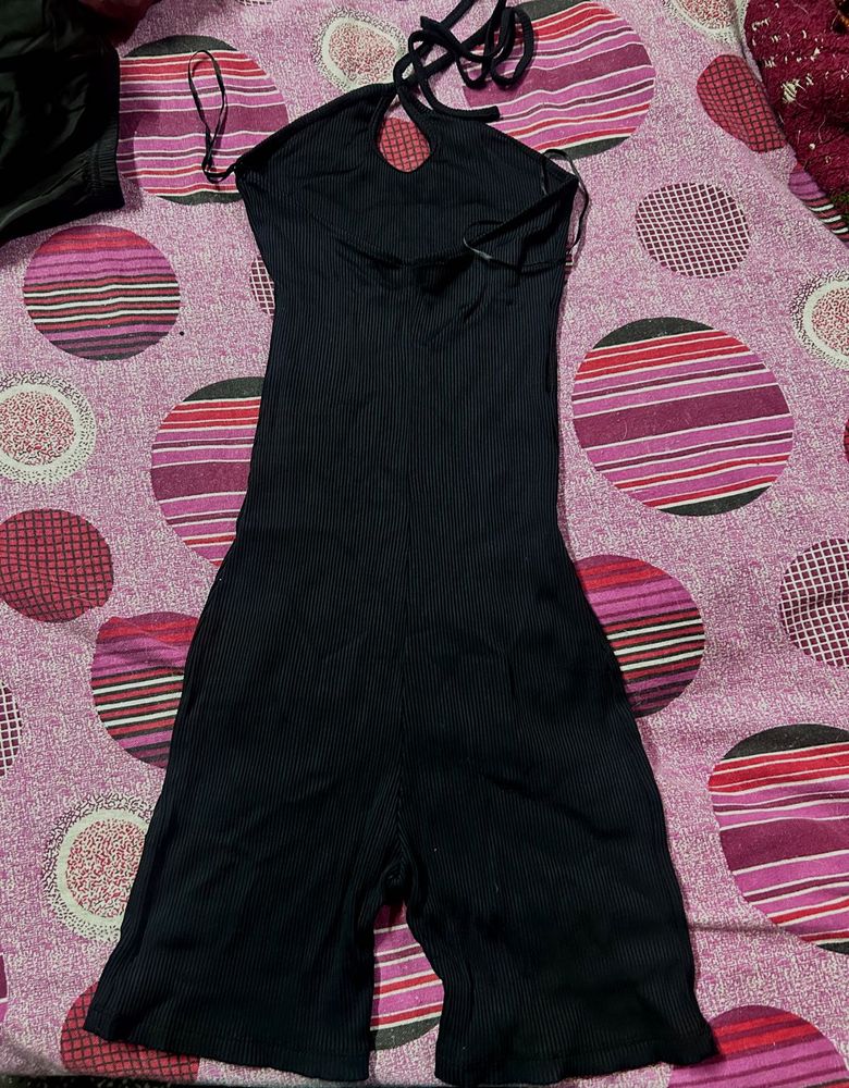 Sleek Black Halter Neck Jumpsuit