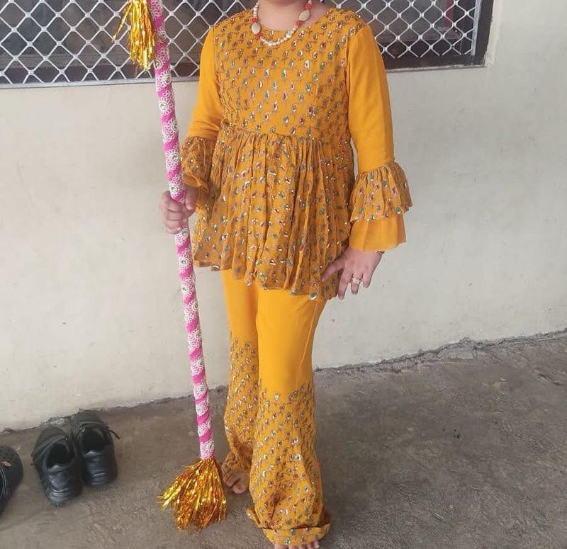 Beautiful Yellow Kurta Set with Sharara
