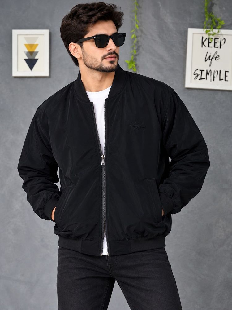 Stylish Black Bomber Jacket