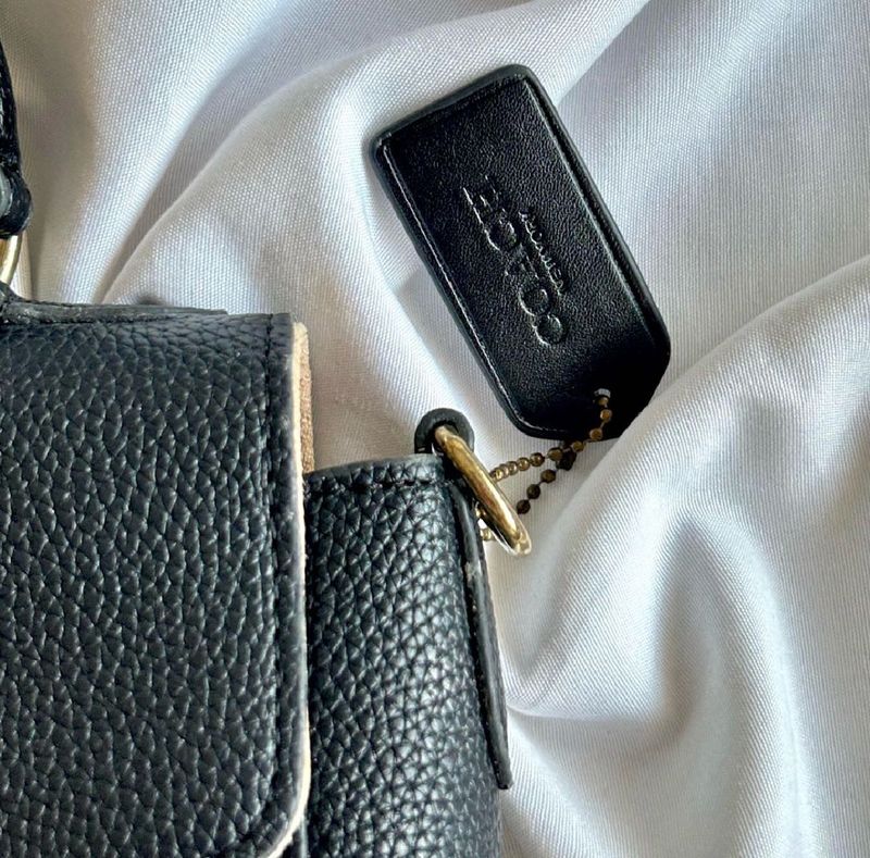 Coach Black Pebble Leather Crossbody Bag