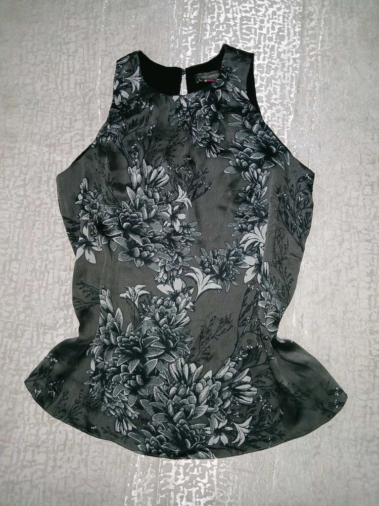 Elegant Satin Floral Top ❀