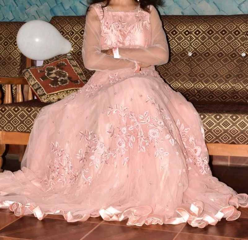Beautiful 5 Layer Peach Gown