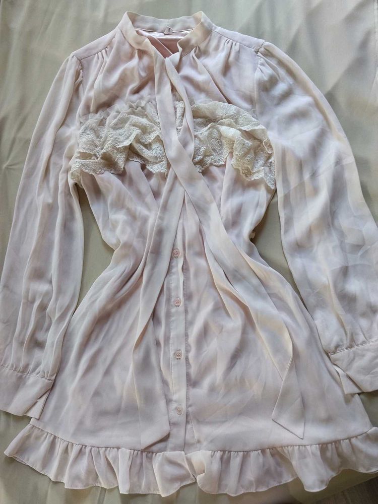 Chic Sheer Ruffle Blouse