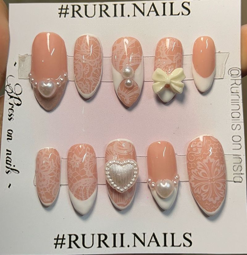 White Lace Press-On Nails