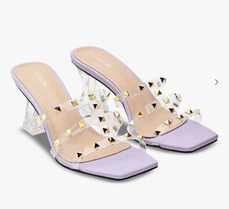 Chic Lavender Studded Heels
