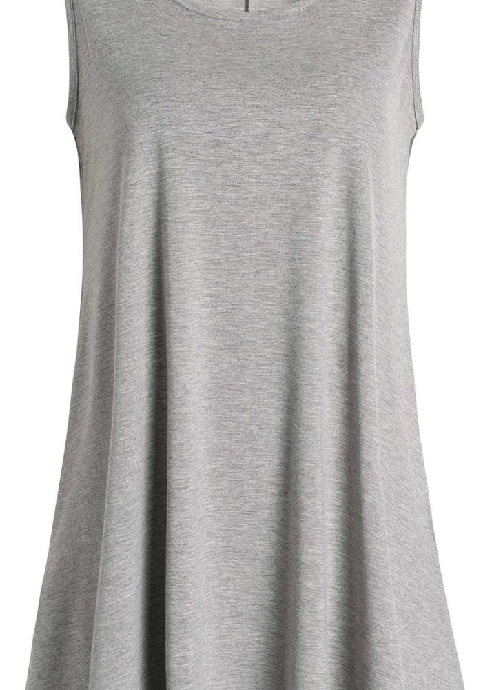 Grey Sleeveless Casual Top