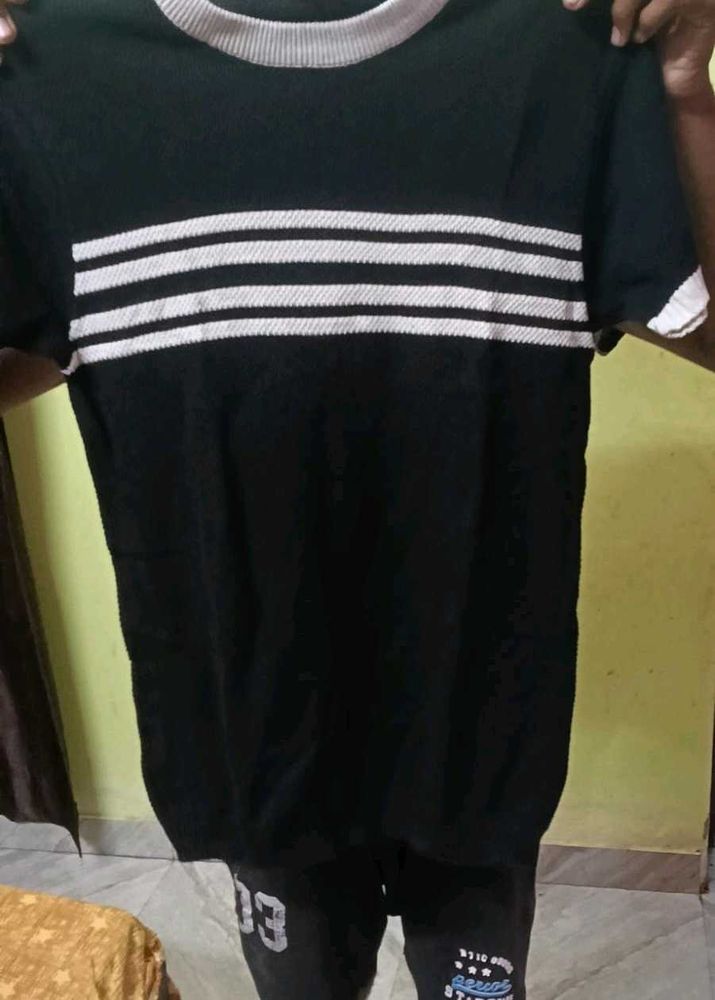 Men's Black Striped T-Shirt