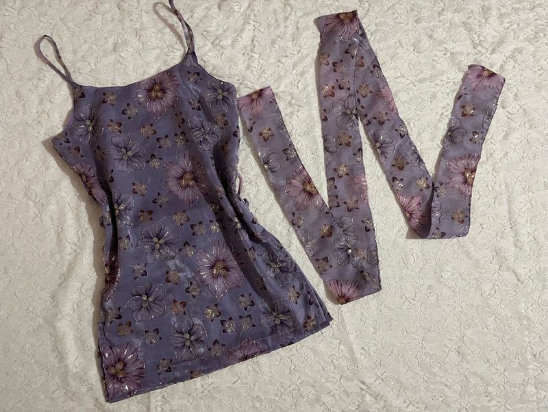 Sparkly Desi kurti with duppata no pant