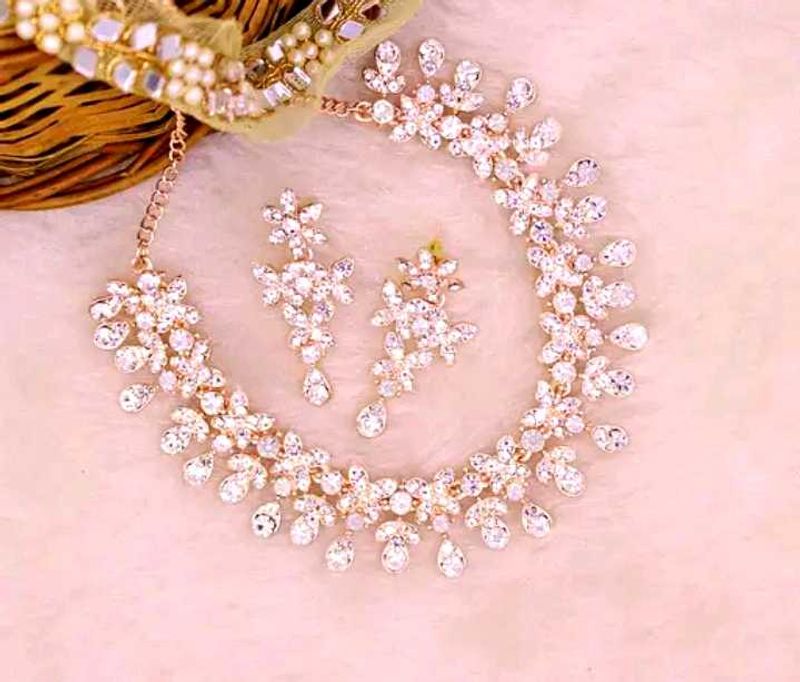 Austrian Diamond Rose Gold Plated Choker..