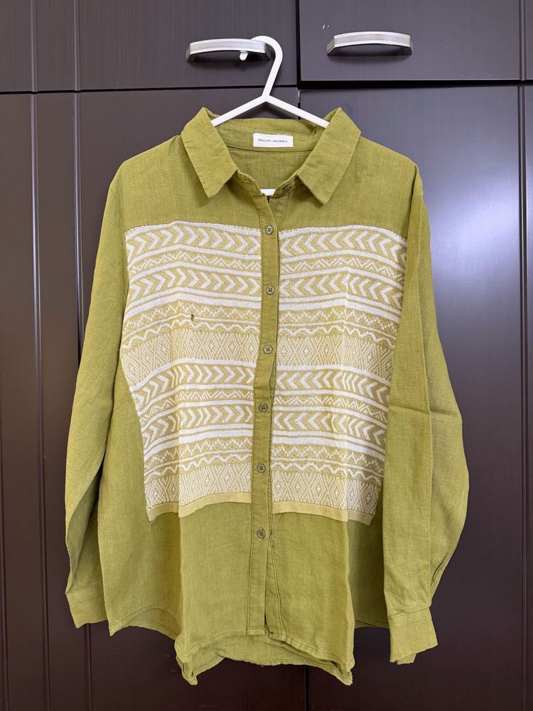 PAC Green Printed Casual Shirt