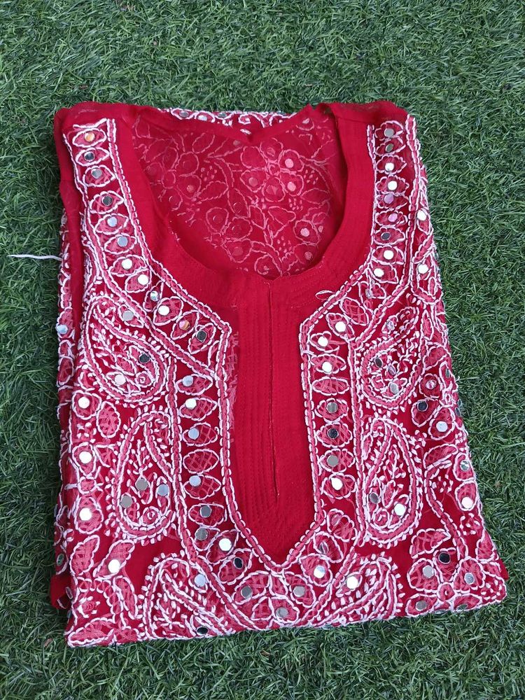 Very Beautiful Lucknowi Mirror Kurti ♥️