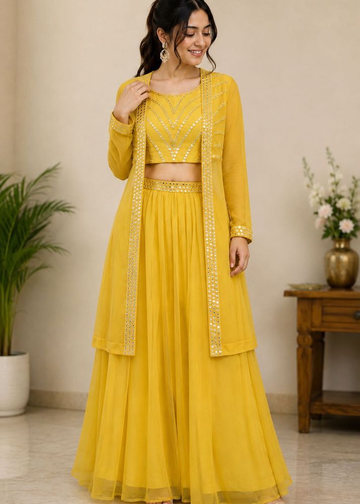 Yellow Embellished Lehenga Set